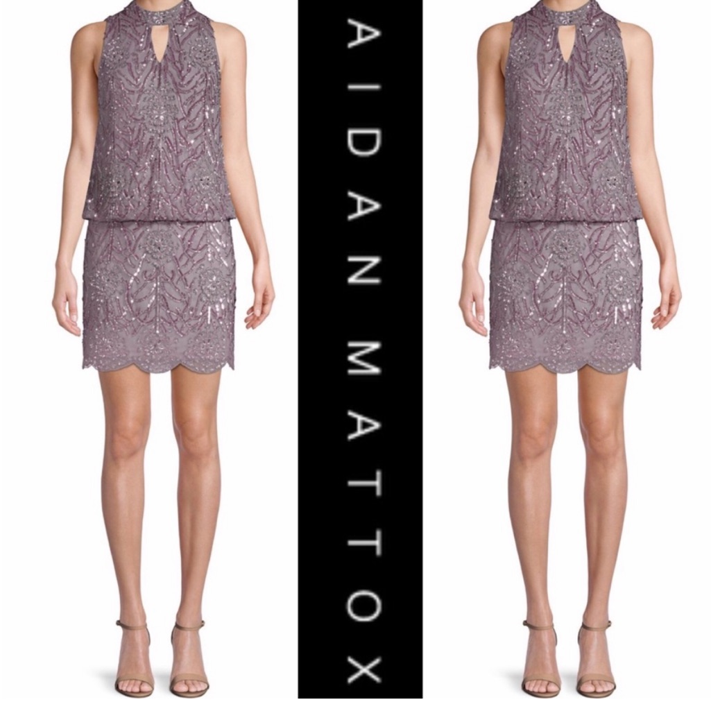 Aidan Mattox Beaded , Sleeveless Short Dress